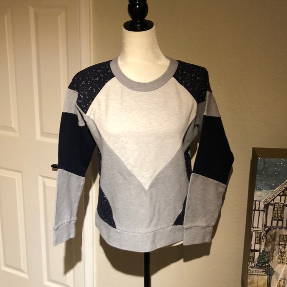 J. Crew Lace Colorblock sweatshirt - Picture 2 of 6